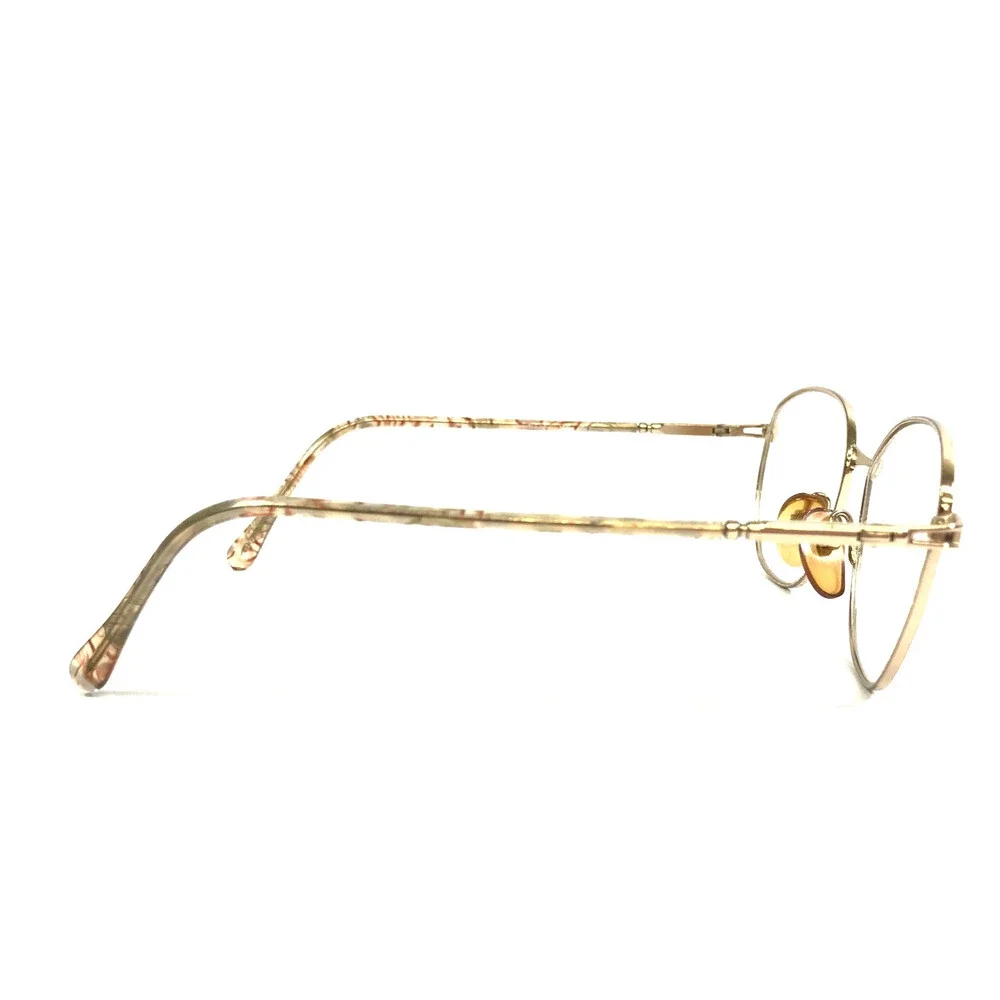 Vintage L'AMY Eyeglasses Frames L'ACCENT X742 Shiny Gold Pink Round 52-16-130